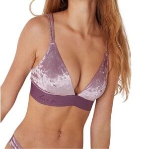 Pink by Victoria’s Secret Love Pink Velvet Bralette Size Large